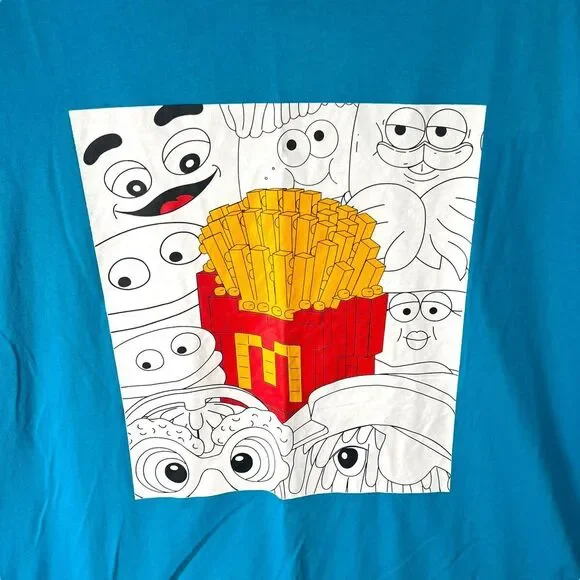 McDonalds French Fries Graphic T-Shirt 2XL Fun Cartoon Design Fast Food Tee - Picture 4 of 6